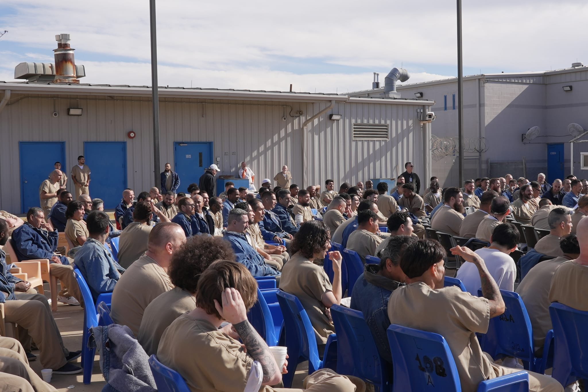 Outdoor Men's Prison Gathering